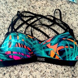 PINK Victoria's Secret Tropical Strappy Push-Up Bra
